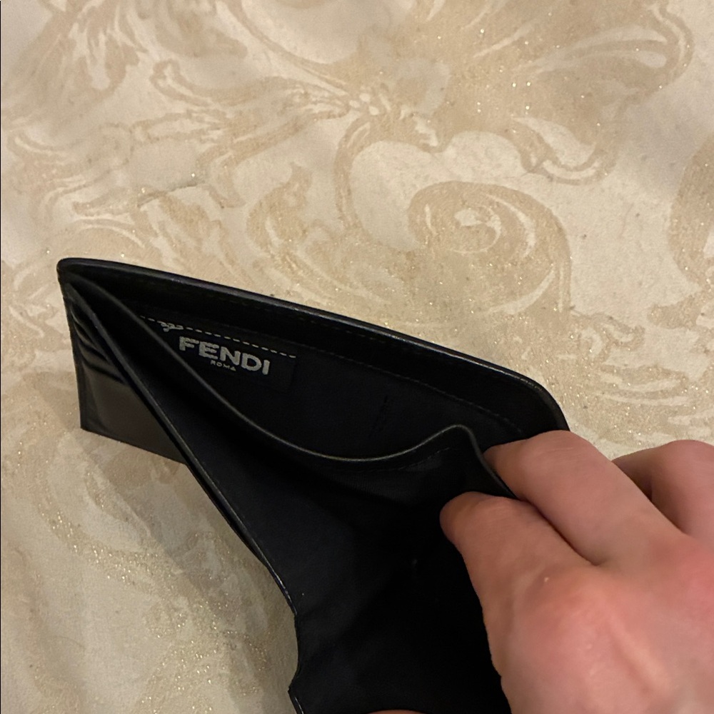 Fendi Black Monster Leather Wallet with Gold Accents - Picture 6 of 6